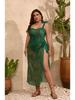2025 Plus Size Tummy Control Lace-Up Mesh Split Bikini