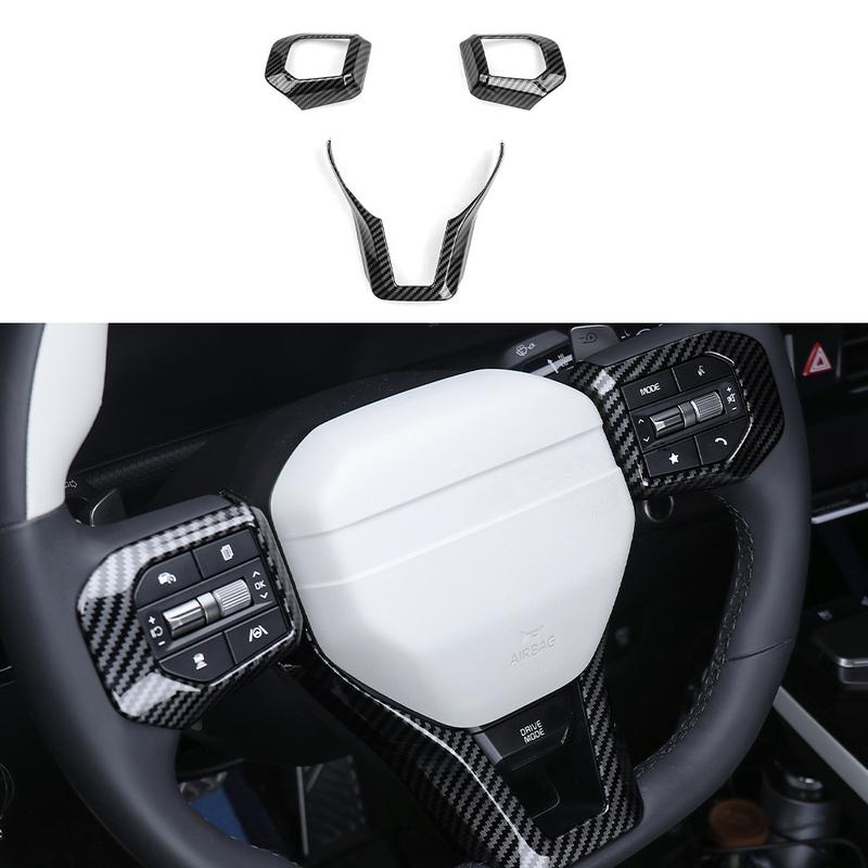 For Kia EV3 2024 2025 Carbon Fiber Central Console  Window Button Air Middle Vent Trim Rear Row Cover Car Tuning Accessories LHD