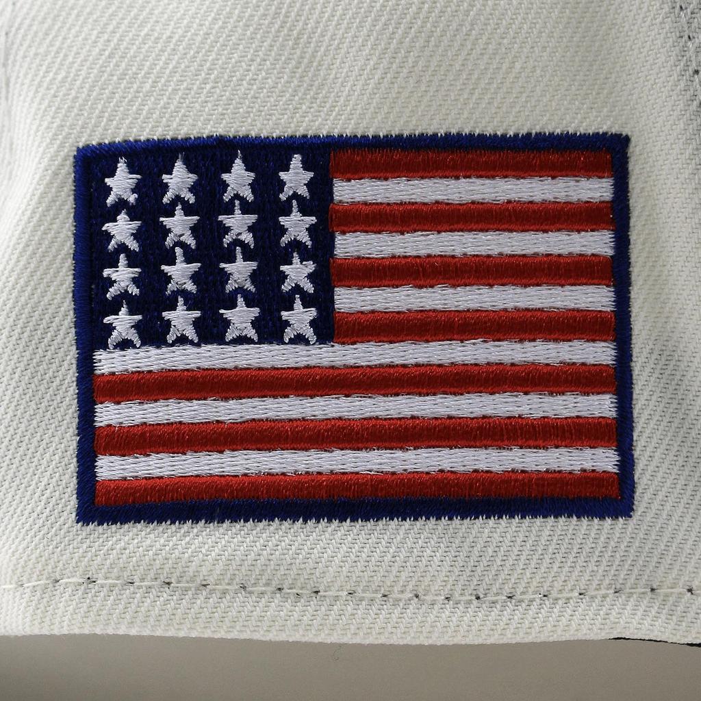 EU Exclusive New Era Cap 9FORTY Snapback Los Angeles Dodgers MLB US FLAG GREEN BRIM SNAPBACK CAP LOS ANGELES DODGERS Cream Hat 940AF LA Side Patch