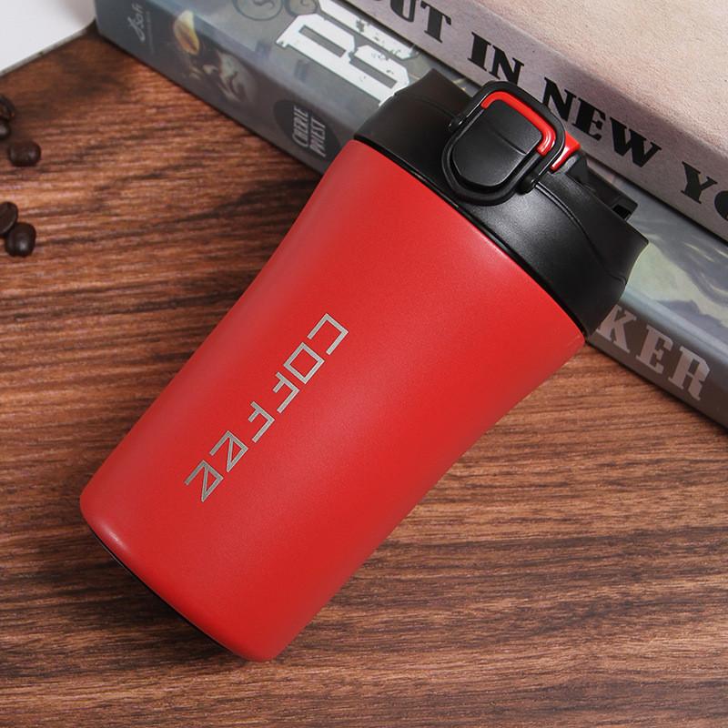 

Сталь Нержавеющая Дорожная Кофейная Кружка Вакуумная Изоляция Чашки С Крышками Соломинками И красный