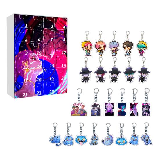 Advent Calendar 2025 24 Days Christmas Countdown Calendar with 24 Keychain Toys Gifts for Kids Adult Teens