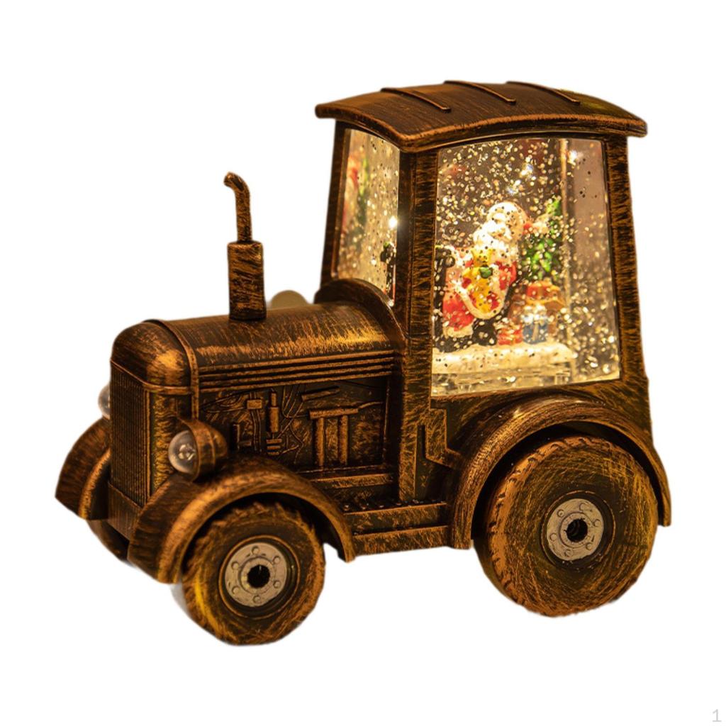 Weihnachtsbeleuchteter Traktor Warmer wirbelnder Glitzer mit USB-Kabel Schneemann Vintage-Stil Tisch