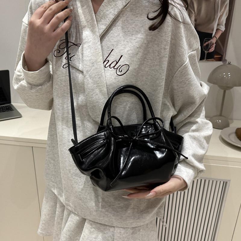 Yogodlns Women's Candy Color Bow Decor Summer Casual Crossbody Bag with Adjustable Strap ,Versatile PU Leather Small Shoulder Bag for Daily Use