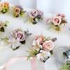 5Pcs Wedding Corsages Boutonniere Prom Boutonniere for Wedding Ceremony Anniversary, Rose Corsages for Bride and Groom,