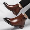 Herbst Winter Neue Chelsea Boots für Herren Mode Lässig Große Größen Reißverschluss Rindsleder Stiefel Männlich Einfarbig Designer Schuhe Mann