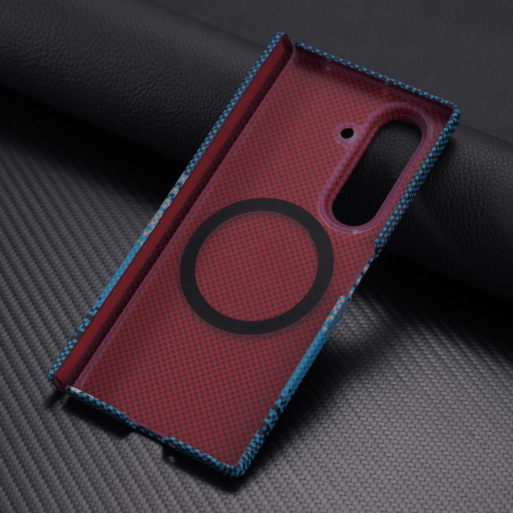 Business Kevlar Carbon Fiber Texture Magnetic Case for Samsung Galaxy Z Fold 8 Ultra 7 6 5 4 Screen Glass PC Hinge Protect Cover