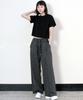 Deumakeu Side One-Pleat Stripe Real Wide Pants Charcoal (Spring/Summer Ver.)