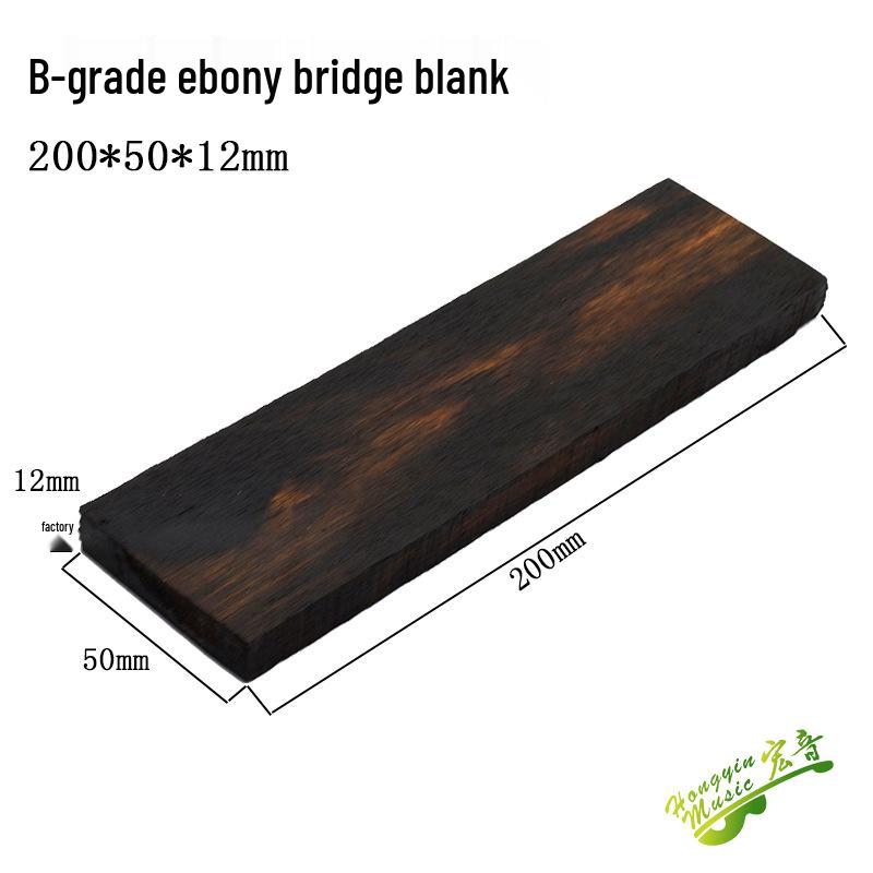 Ebony Rosewood Solid Wood Guitar Bridge Felt - Handmade Lower Drive Square Stock