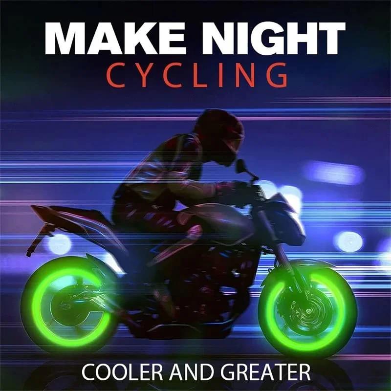 1/4/8pcs  Luminous Car Tire Valve Cap Fluorescent Night Glowing Decor Motorcycle Bike Wheel Nozzle Dustproof Tyre Valve Stem Cap