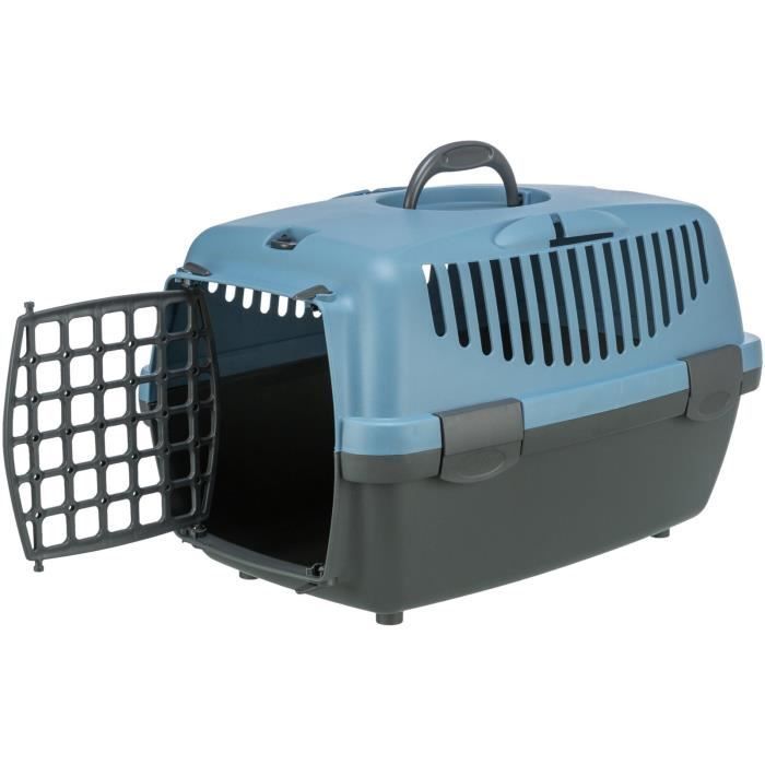 TRIXIE Box De Transport Capri 1 - XS : 32x31x48 Cm - Gris Clair Et Bleu - Pour Chien Et Chat