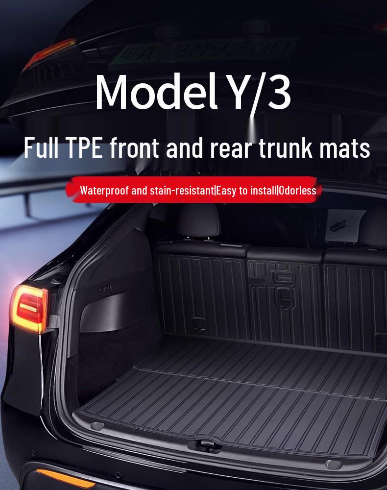 Tesla Model 3/Y Trunk Mats: Updated Front & Rear TPE Protective Accessories