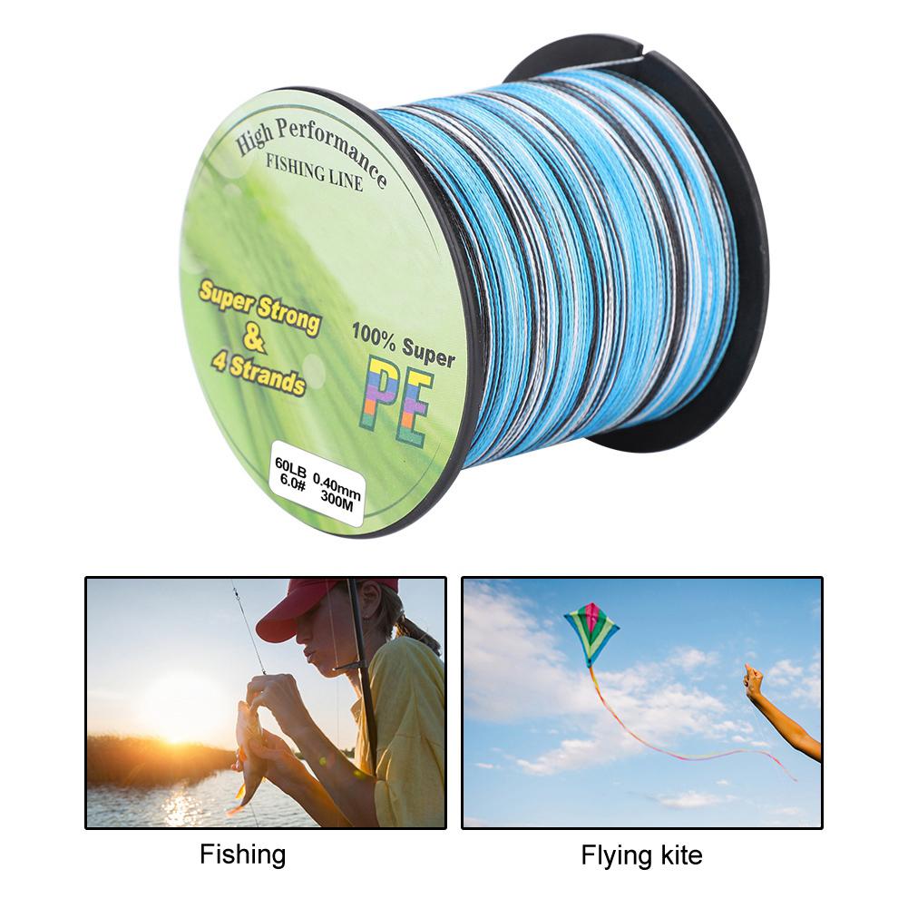 Fishing 4 Strands 300m PE Braided Saltwater Fishing Line Weave Kite Wire (6.0)