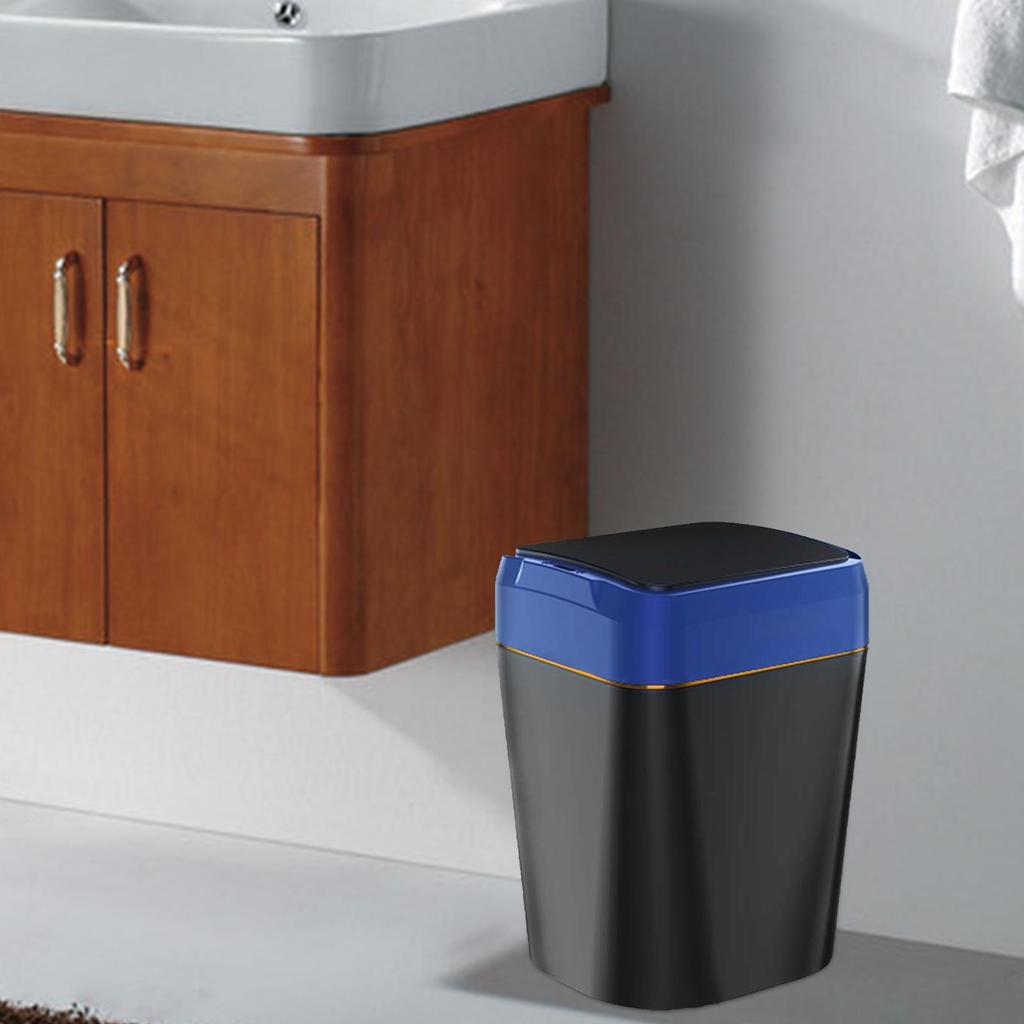 Electric Garbage Bin Intelligent Induction Trash for Living Room black