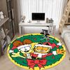 1PC Christmas Garfield and Odie Office Round Rug - Perfect for Office or Study Decor, Machine Washable, Non-Slip Backing, Decorative Floor Mat