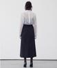 Rie Asymmetrical Wrap Midi Skirt Black