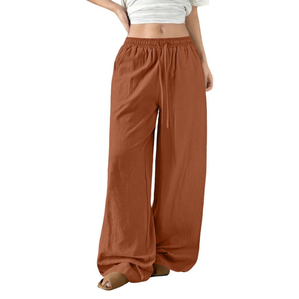 Women's High-Waist Loose Wide-Leg Drawstring Pants - Spring & Autumn