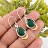 Green Onyx Gemstone 925 Stamped Silver Jewelry Handmade Statement Earrings 1.5" EE-162-15