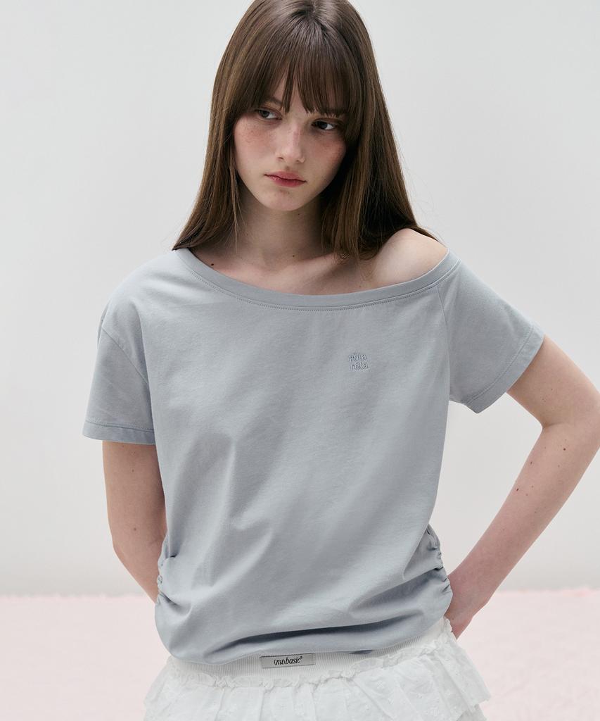 ROLAROLA Nubasic Off Shoulder T-Shirt Bl+Gy