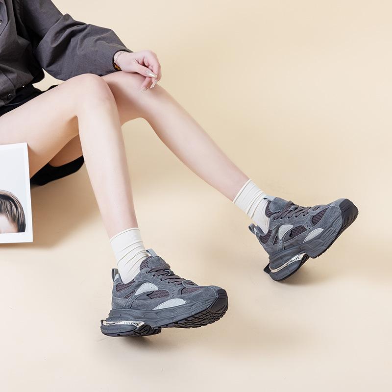 

Мода 6СМ Воздушная сетка Замша Коровья Натуральная кожа Балетки Мокасины Резиновая обувь Женские Массивные Кроссовки Дышащие Вулканизированные Удобные 35