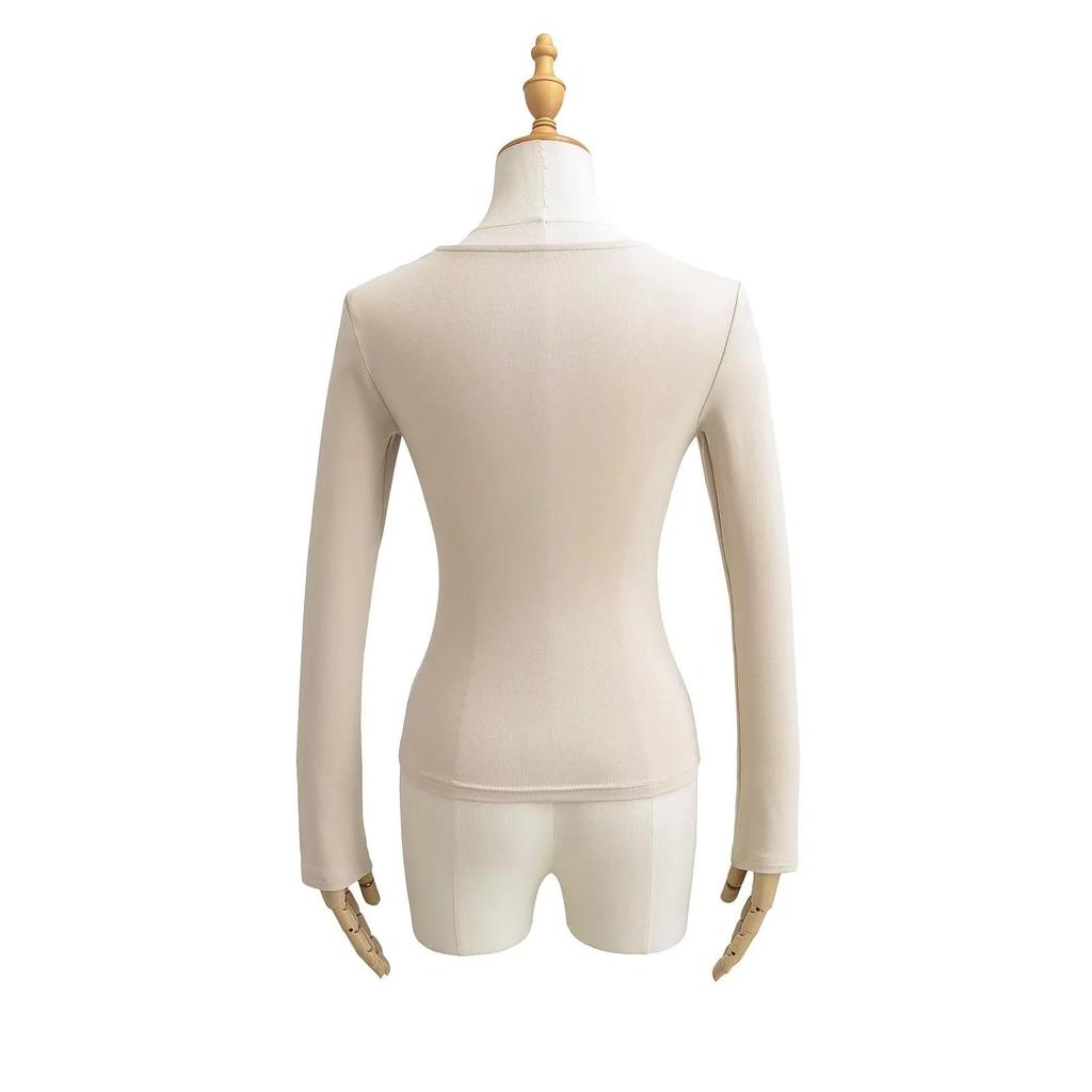 2025 Stylish Crisscross Tie-Up Long Sleeve Slim Fit Shirt for Women