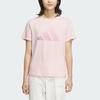 Adidas Round Neck Sports Casual Short Sleeve T-Shirt Women Tops Light-Pink JZ1577