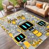 Cosmic Bot Crew Print Rug, Washable Floor Carpet, For Entryway Dorm Laundry Room Office Study, Home Decor Birthday Christmas Gift