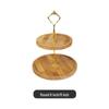 European Style Round Bamboo 2-Tier Serving Tray