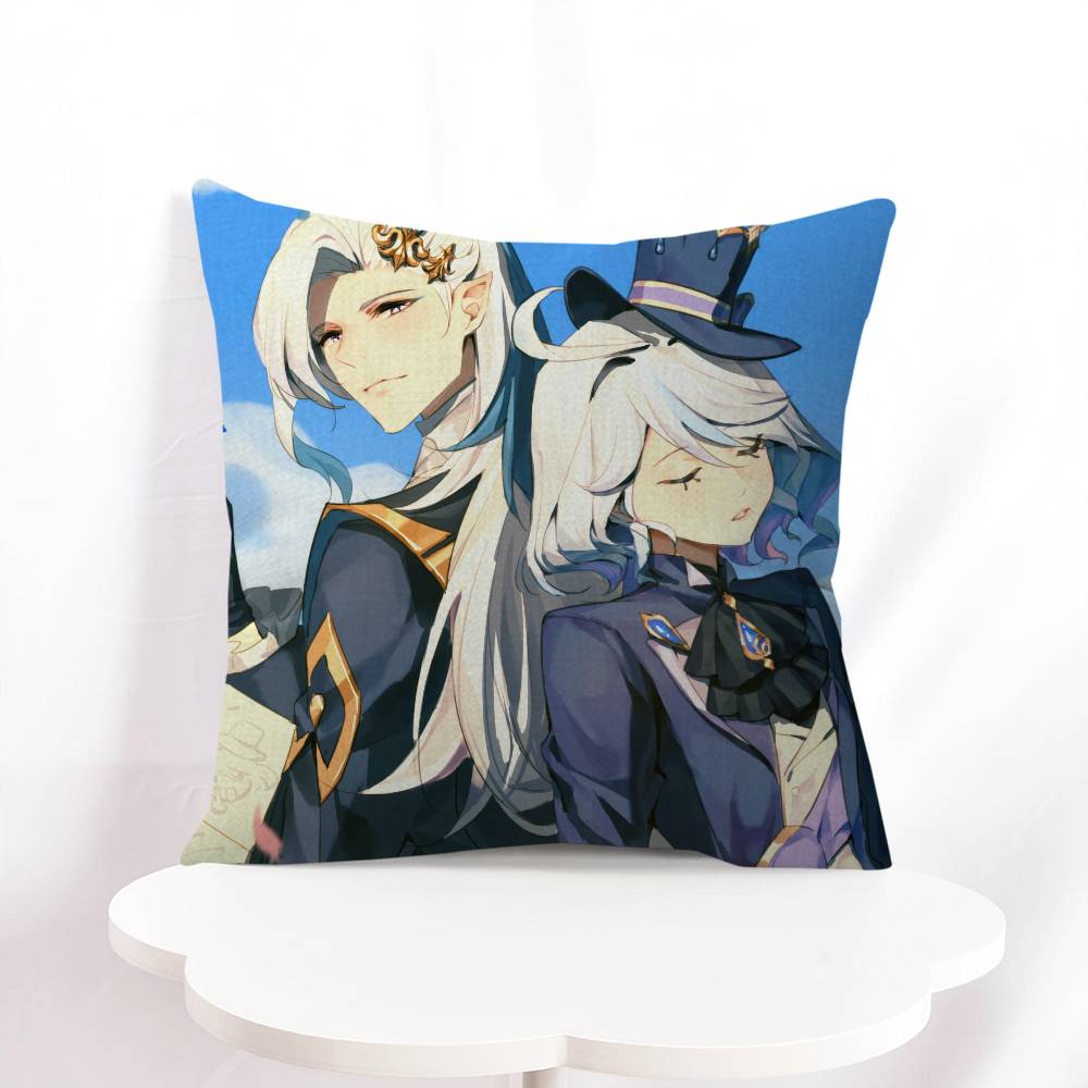 

F-Furina Cartoon Pillow Cushion Cover Pillowcase Living Room Sofa Home Decor Customized 16x16Inch