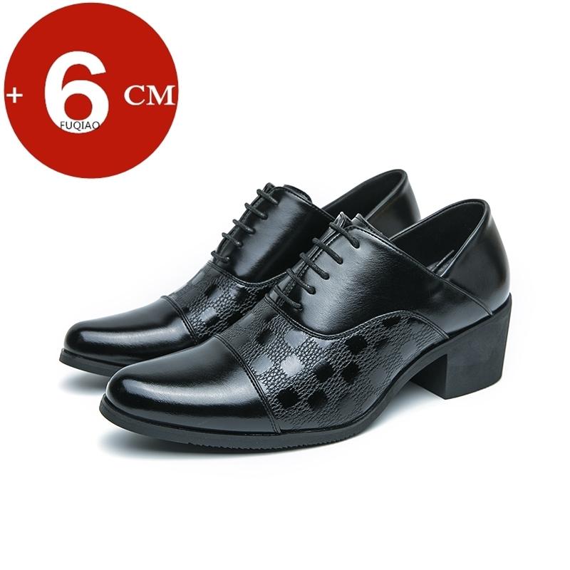 6CM High Heel Classic Men Luxury Business Leather Shoes Derby Gentleman Honorable Oxford Party Wedding Shoes for Men Dress Shoes