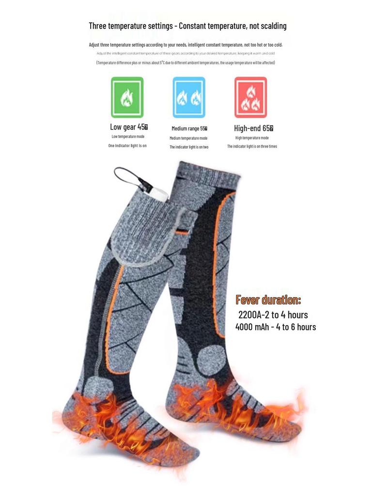 Heated Winter Socks - Rechargeable Electric Warmers for Cycling, Skiing & Fishing