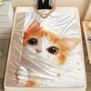1Pc Cartoon Print Flannel Blanket, High Quality Comfortable for All Seasons, Home Decor, Warmth and Comfort, Perfect for Christmas Birthday Gift