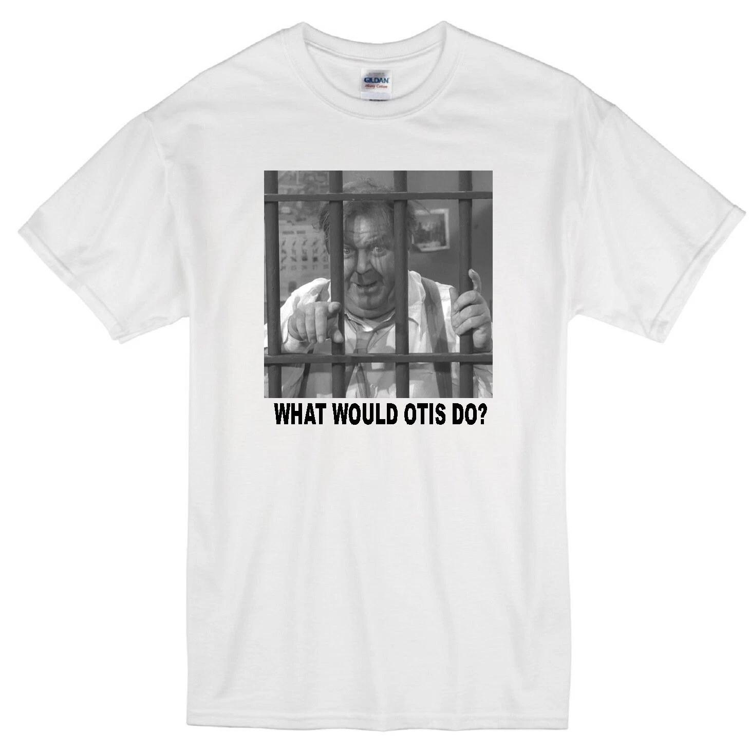 OTIS CAMPBELL MAYBERRY DRUNK ANDY GRIFFITH SHOW RETRO TV CLASSIC WHITE T-shirt XL