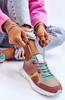 Big Star LL274422 women's shoes pink and mint suede sports sneakers