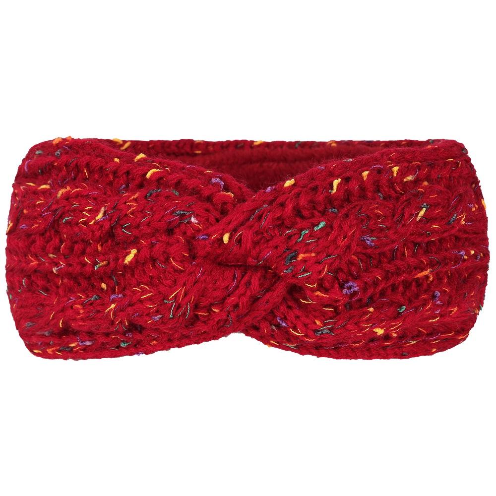 Knitted Yarn Headband Inner Layer Long Grain Velvet Front Twisted Windproof Keepwarm Headband