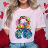 Autism Awareness with Boxing Gloves Shirts for Women Clothing Be Kind Puzzle Neurodiversity Tees Autistic Pride Female Clothing