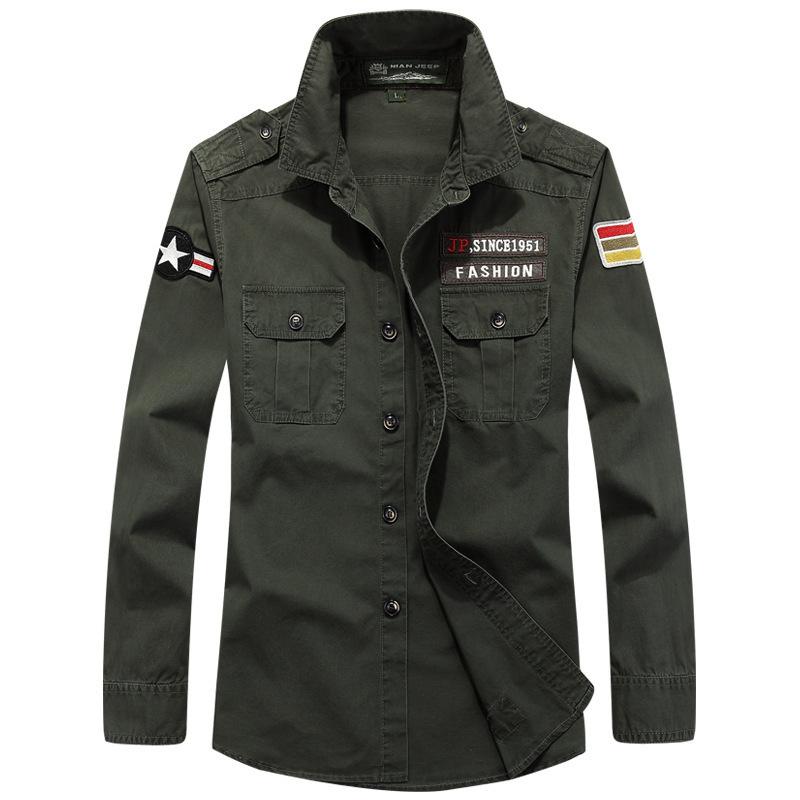 Autumn Long Sleeve Shirt Men's Outdoor Casual Cotton Shirt