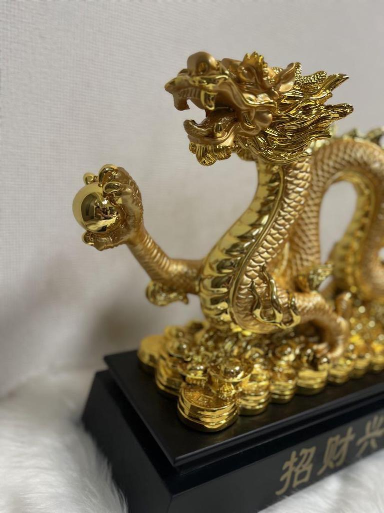 [USED] Golden Dragon Statue - Wealth and Prosperity