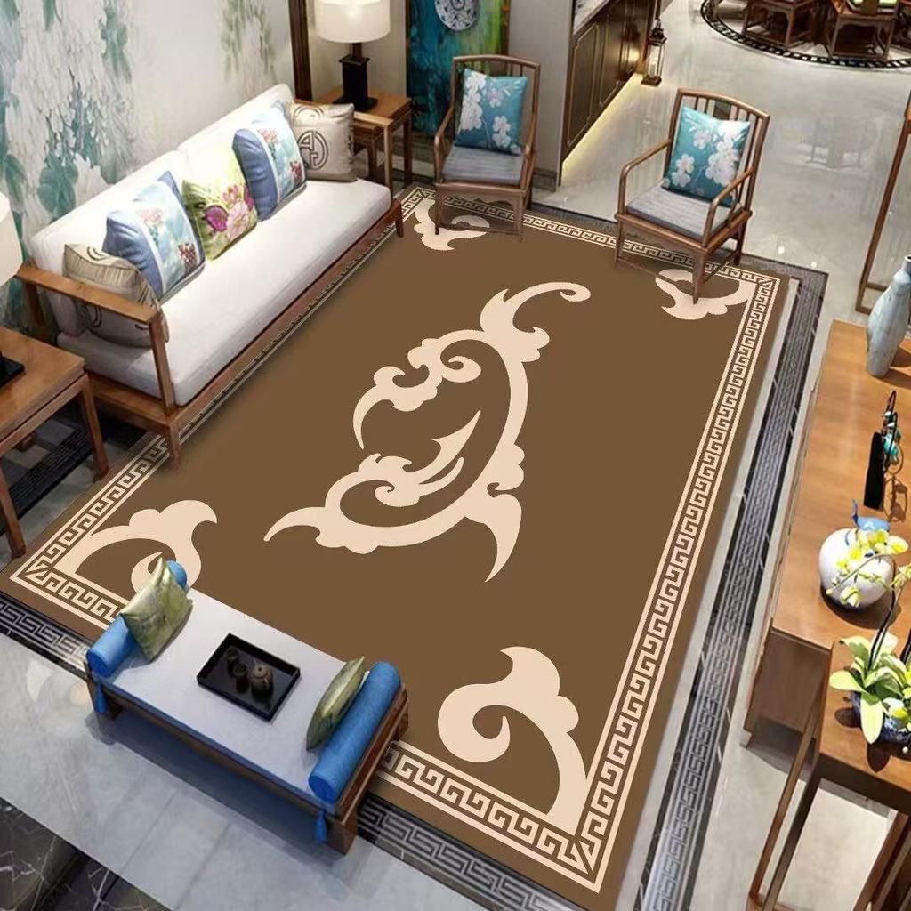 New Chinese Style Living Room Carpet Retro Anti Slip Sofa Coffee Table Carpet Resistant To Dirt and Easy To Maintain