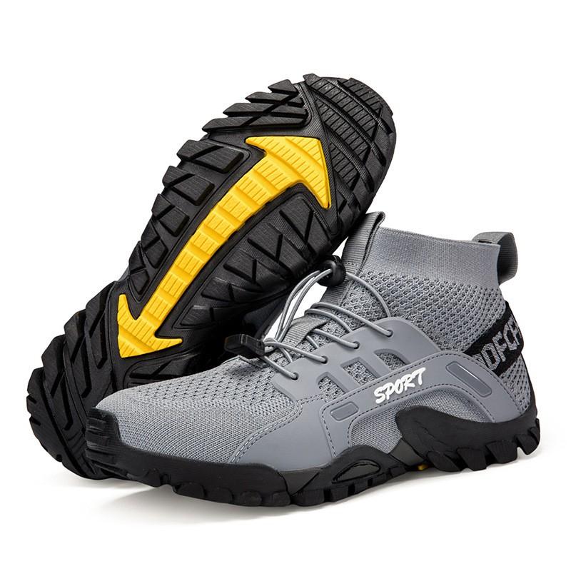 Mens Outdoor Hiking Shoes Breathable Slip Resistant Trail Walking Boots Water Friendly Trekking Footwear