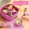 Simulation Food Feeding Toys With Storage Box Bento Hamburger Ice Cream Food Toy Set Dollhouse Kitchen Toys Kid Birthday Gifts