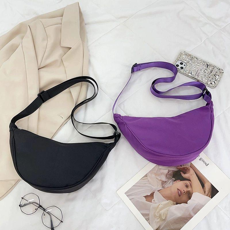 New-style Solid-color Dumpling-shaped Bags Versatile Single-shoulder Bags with Texture Casual and Versatile Underarm Bags Commuting Crossbody Bags
