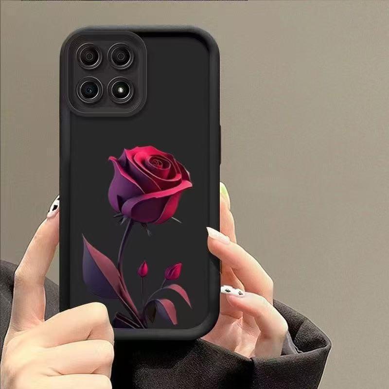 Red Rose Aesthetic Apple iPhone Case for iPhone 17, 16 Pro Max, 15 Pro, 14, and 13 - European and American Design