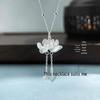 S925 Sterling Silver Two Lives Lotus Necklace - Women's National Style Fashion Clavicle Chain