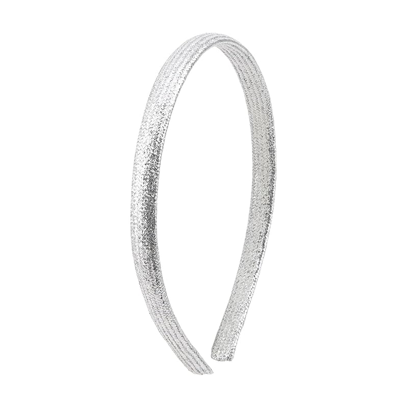 Wecoe Yellow Metallic Headband Cute Sparkly Glitter Head Bands Hair Accessories for Women Girls серебряный