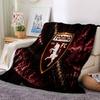 Football Torino Design Flannel Blanket, Soft Polyester, Modern Design, All-Season for Camping, Travel, Gifts for holidays or birthdays