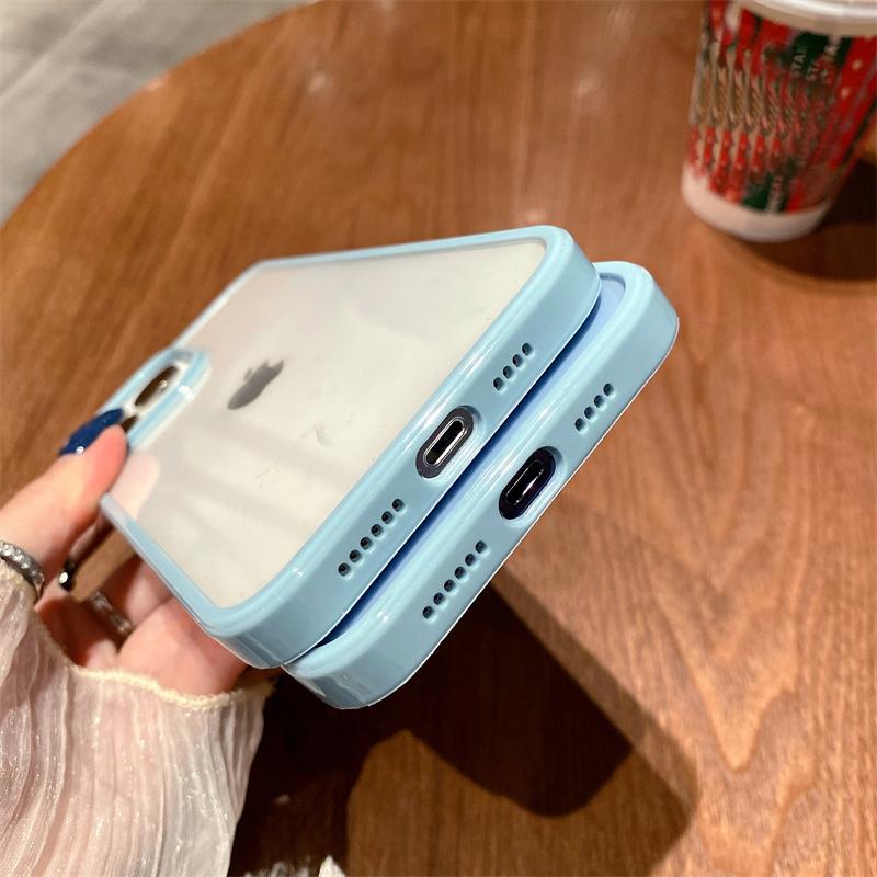 For Iphone Cases Acrylic Transparent Phone Case For Iphone 13 12 11 Pro Xr X Xs Max 7 8 Plus Light Blue Silicone Back Cover