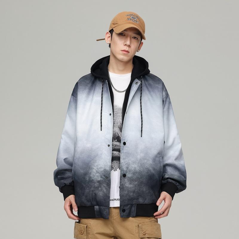 

Куртка градиентного цвета женская осенняя новая ветрозащитная куртка для альпинизма для пары с капюшоном свободная повседневная 3XL