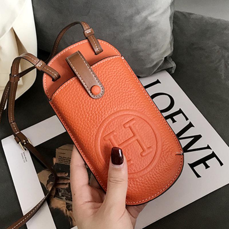 Women's Leather Crossbody Phone Bag - 2025 Summer Collection, Elegant & Compact Design