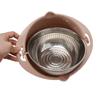 Multifunctional Colander Bowl Vegetable Slicer Grater Drain Basket Stainless Steel Rotating Strainer Bowl Set Kitchen Gadgets