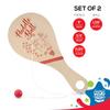 PICK A TOY Wooden Paddle Ball Toys of with Green Carry Bag Indoor Outdoor Fun and Classic Paddle Ball Game for Boys and Party Favor Toy for Ages 4 and